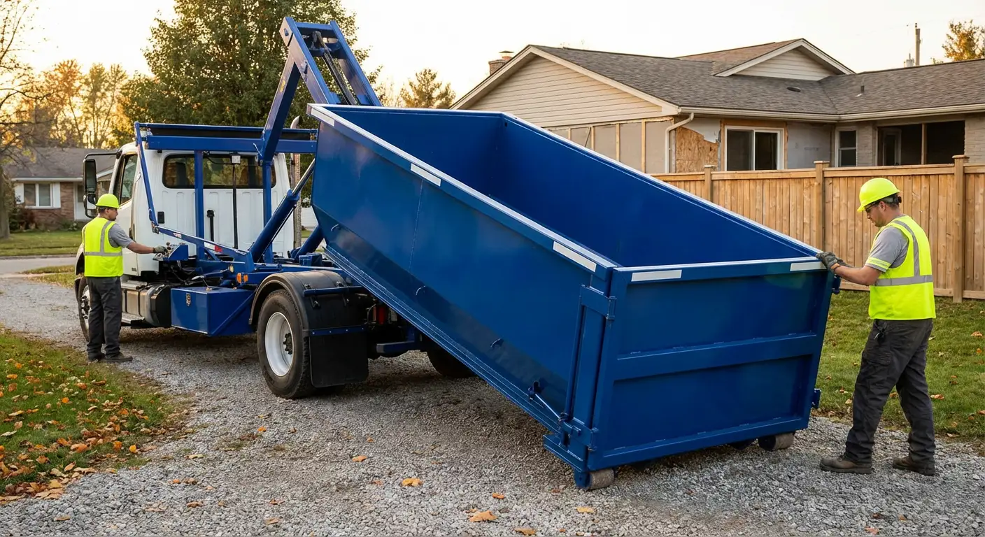 Roll-off dumpster rental delivery truck in Odessa, TX