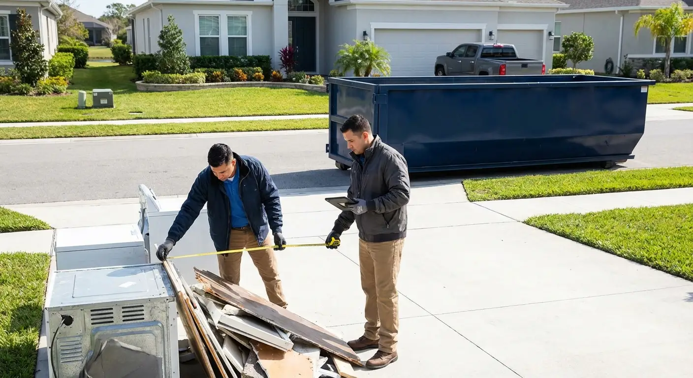 Concrete dumpster rental delivery truck in Odessa, TX
